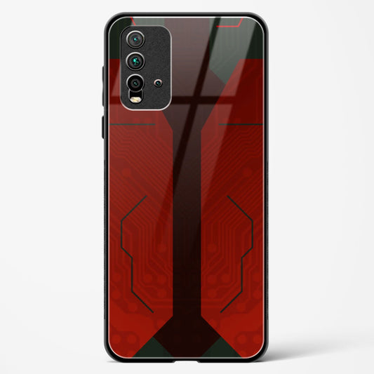 Scarlet Sentinel - Redmi 9 Power Glass Gripper Case