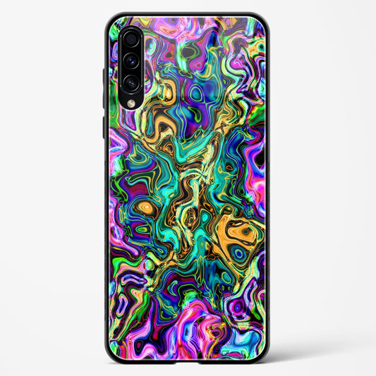 Rainbow Flames Pattern - Samsung Galaxy A50 Glass Gripper Case