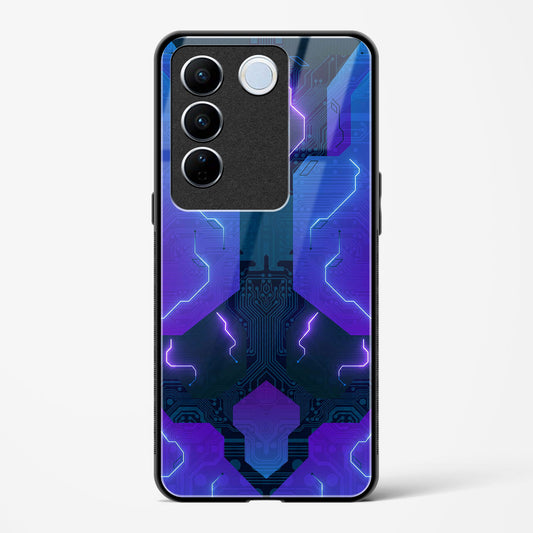 Electric Blueburst - Vivo V27 Glass Gripper Case