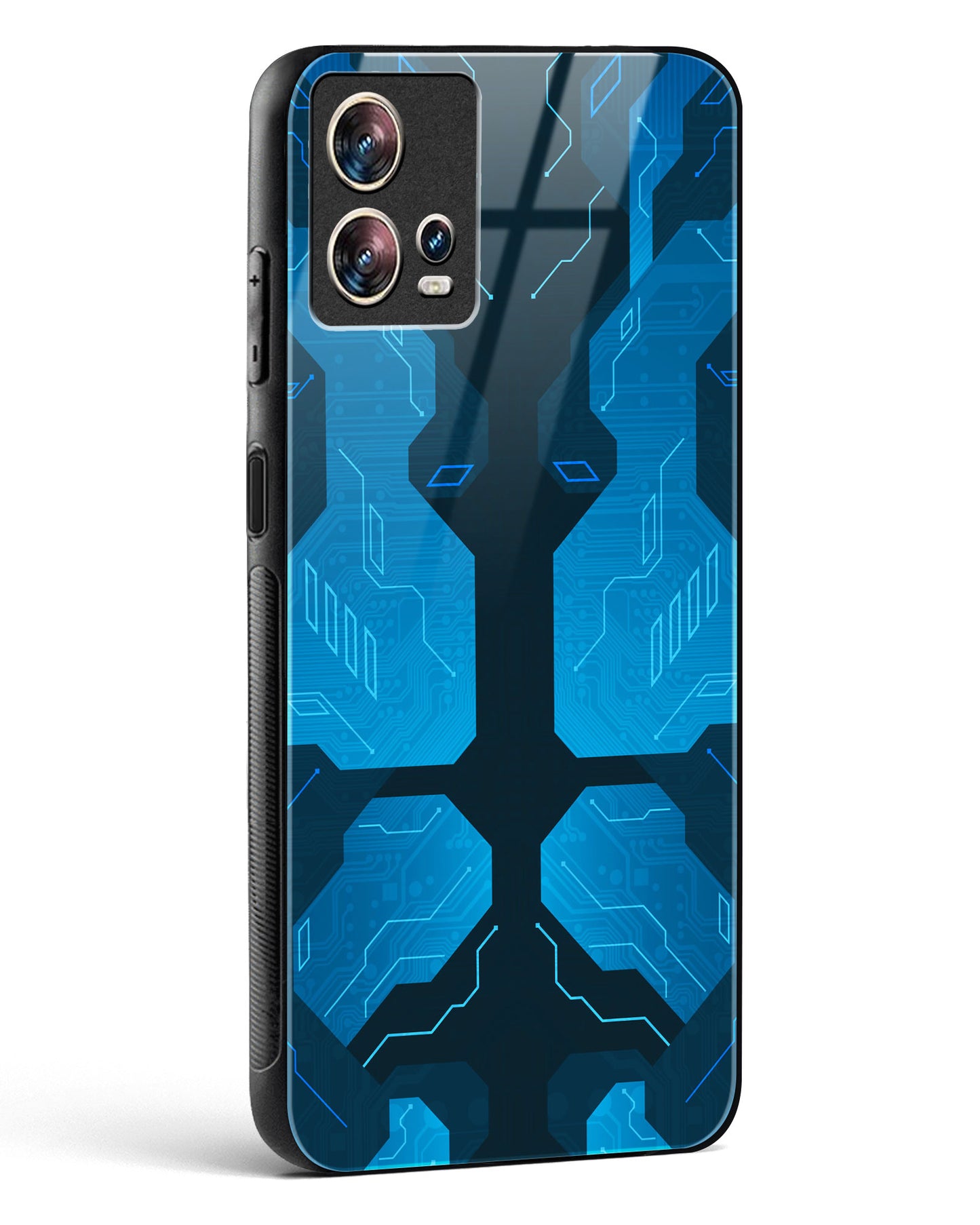 Cobalt Cascade - Motorola Edge 30 Fusion Glass Gripper Case