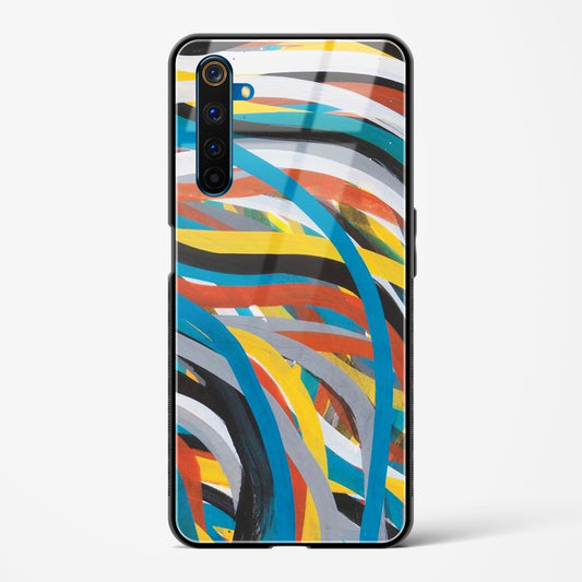 colorful stroke pattern - Realme 6 Pro Glass Gripper Case