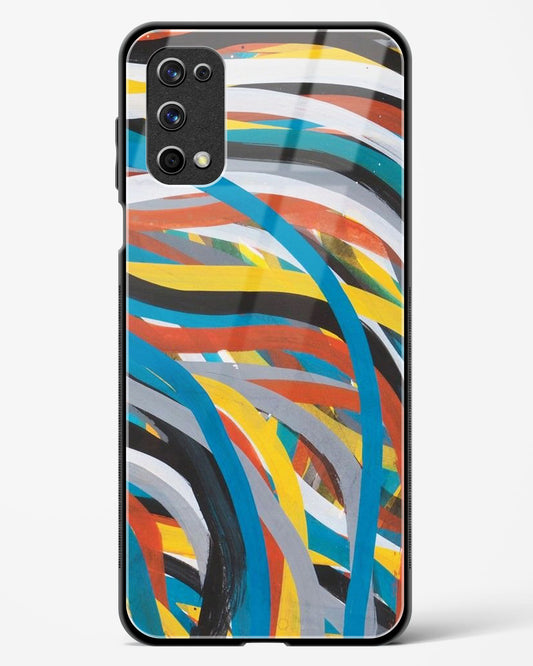 colorful stroke pattern - Realme X7 Pro Glass Gripper Case