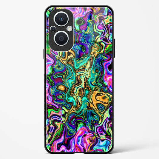 rainbow flames pattern - Oppo F21s Pro 5G Glass Gripper Case