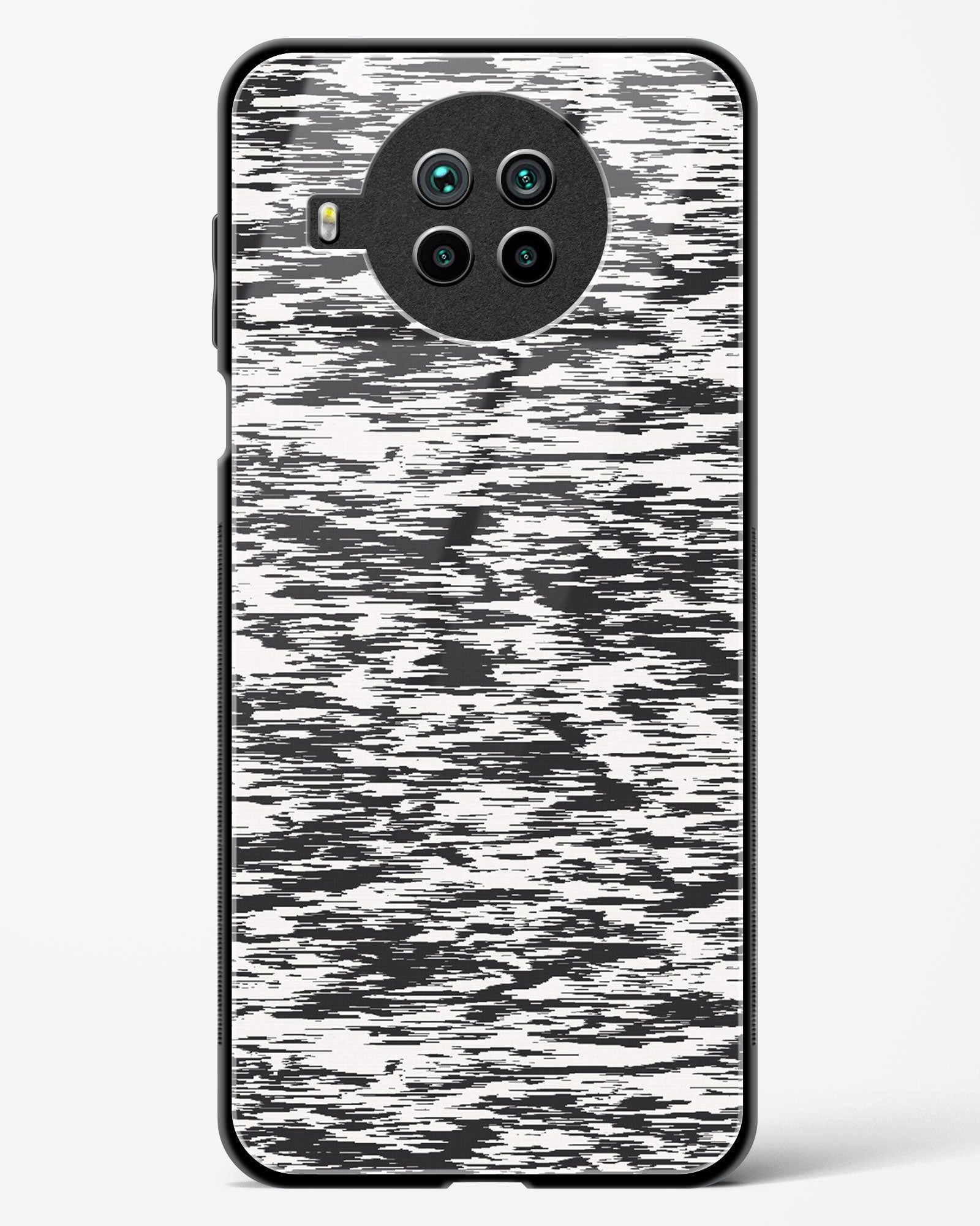 Black and White Glitch - Mi 10i Glass Gripper Case