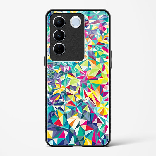 colorful geometric abstract - Vivo V27 Pro Glass Gripper Case