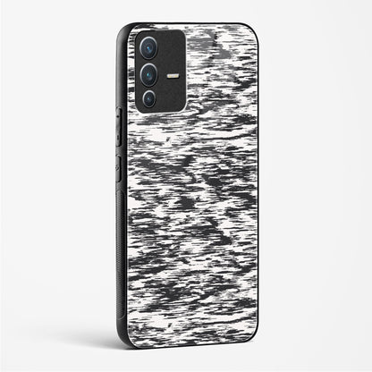 Black and White Glitch - Vivo V23 Pro Glass Gripper Case