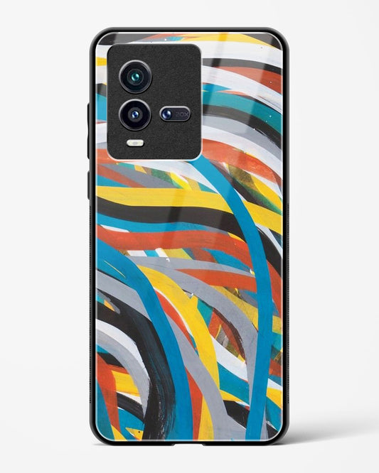 colorful stroke pattern - Vivo iQOO9T 5G Glass Gripper Case