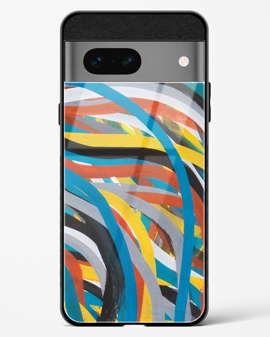 colorful geometric abstract - Google Pixel 7A Glass Gripper Case