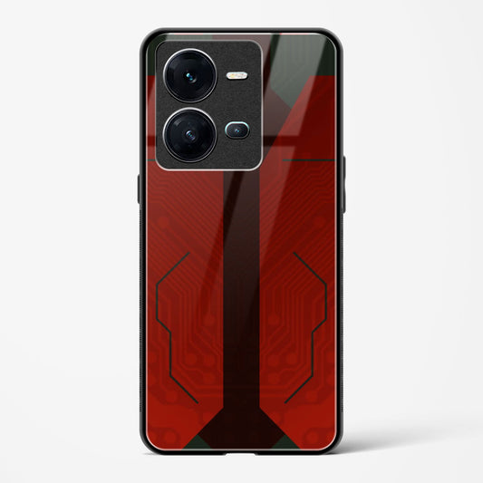 Scarlet Sentinel - Vivo V25 Glass Gripper Case