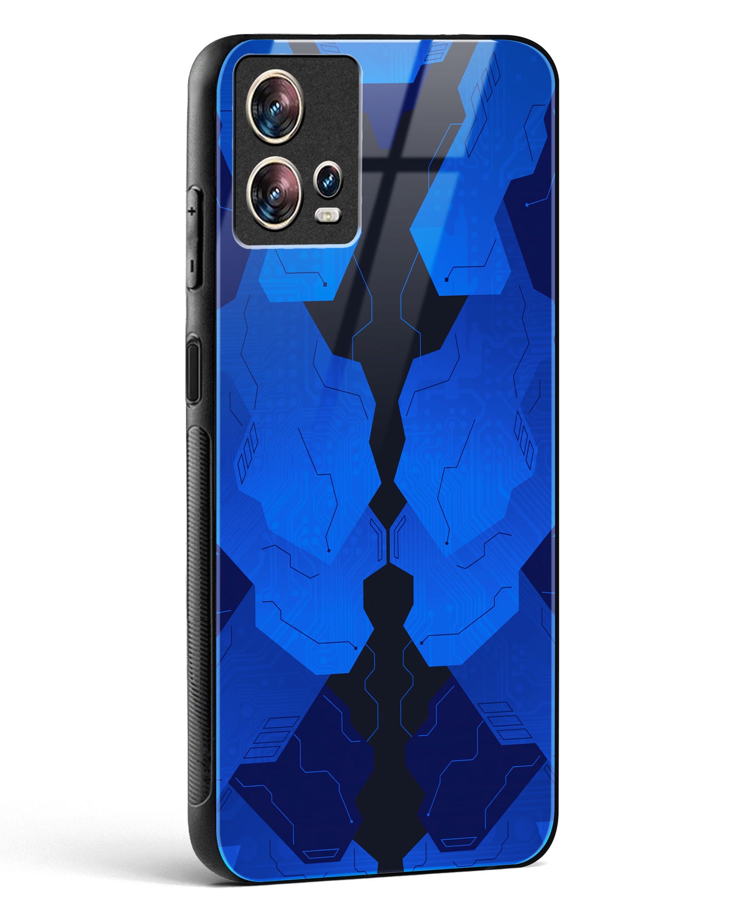 Blue Blitz - Motorola Edge 30 Fusion Glass Gripper Case