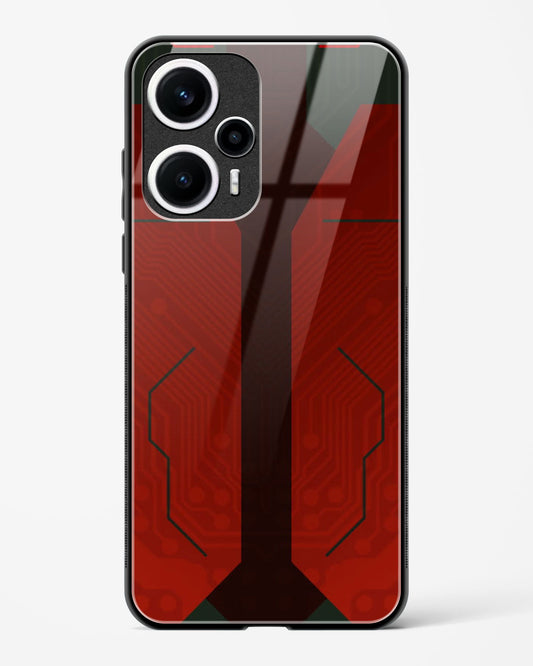 Scarlet Sentinel - POCO F5 5G Glass Gripper Case