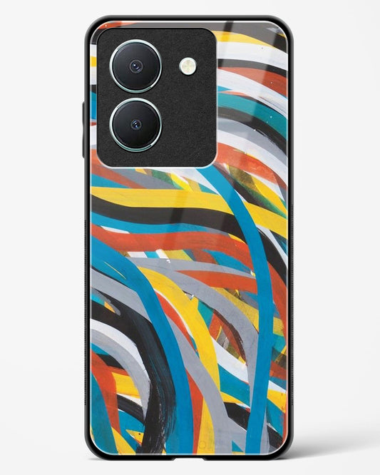 colorful stroke pattern - Vivo Y36 Glass Gripper Case