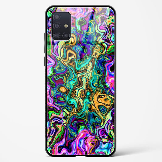 Rainbow Flames Pattern - Samsung Galaxy A51 Glass Gripper Case