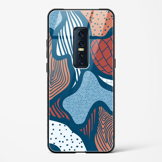 Doodle Waves - Vivo V17 Pro Glass Gripper Case