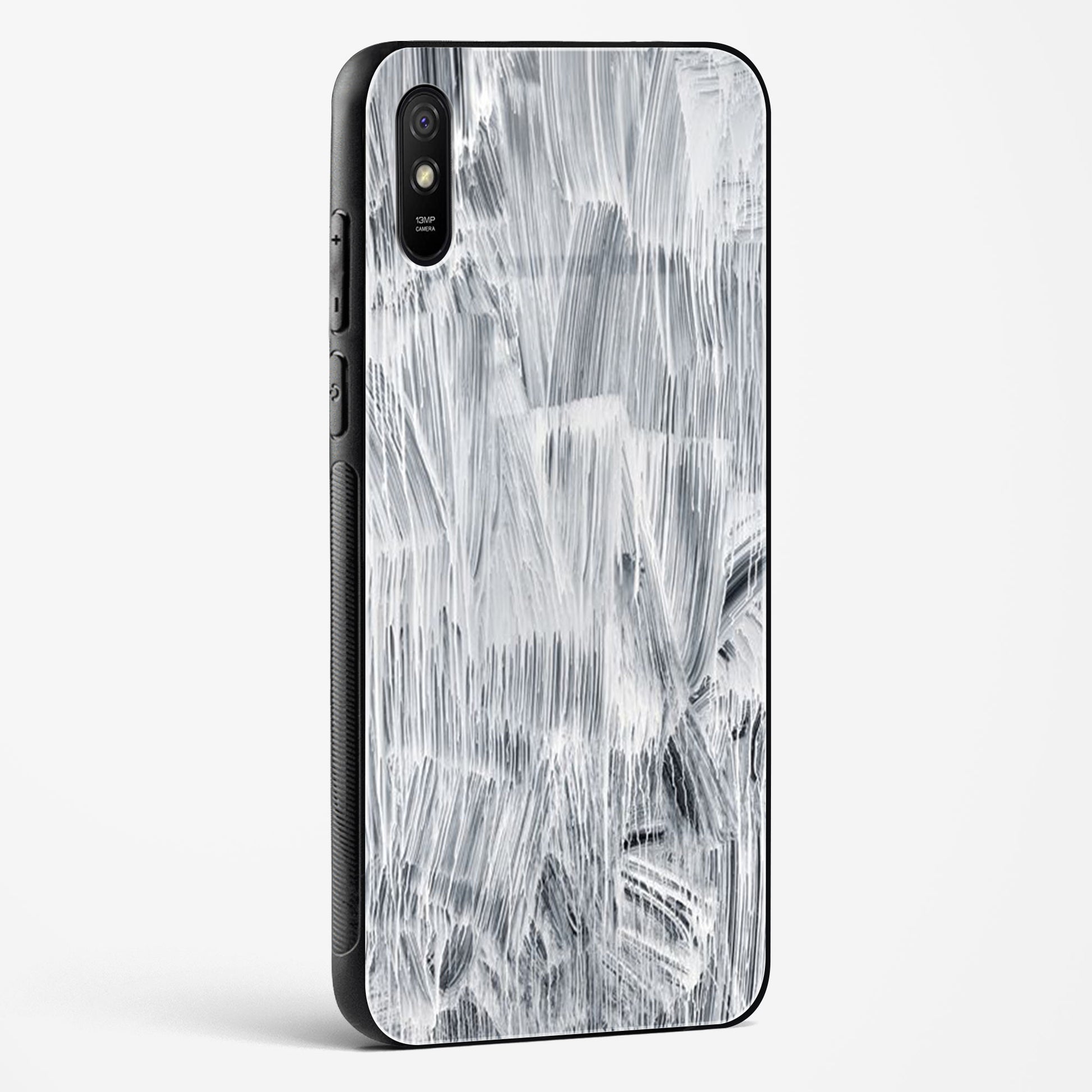 white paint Redmi 9A Glass Case