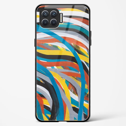 colorful stroke pattern - Oppo Reno 4F Glass Gripper Case