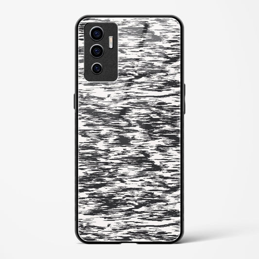 Black and White Glitch - Vivo V23e 5G Glass Gripper Case