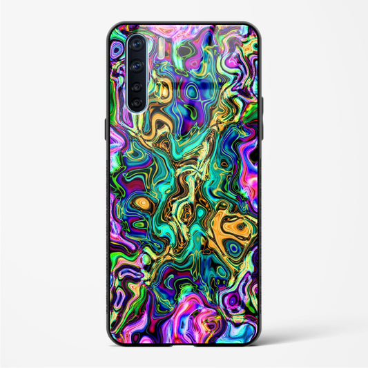 rainbow flames pattern - Oppo Reno 3 Glass Gripper Case