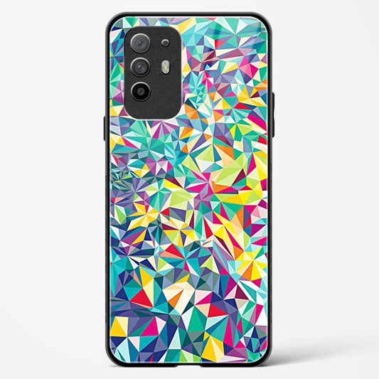 colorful geometric abstract - Oppo F19 Pro Plus Glass Gripper Case