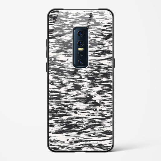 Black and White Glitch - Vivo V17 Pro Glass Gripper Case