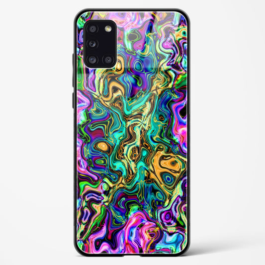 Rainbow Flames Pattern - Samsung Galaxy A31 Glass Gripper Case