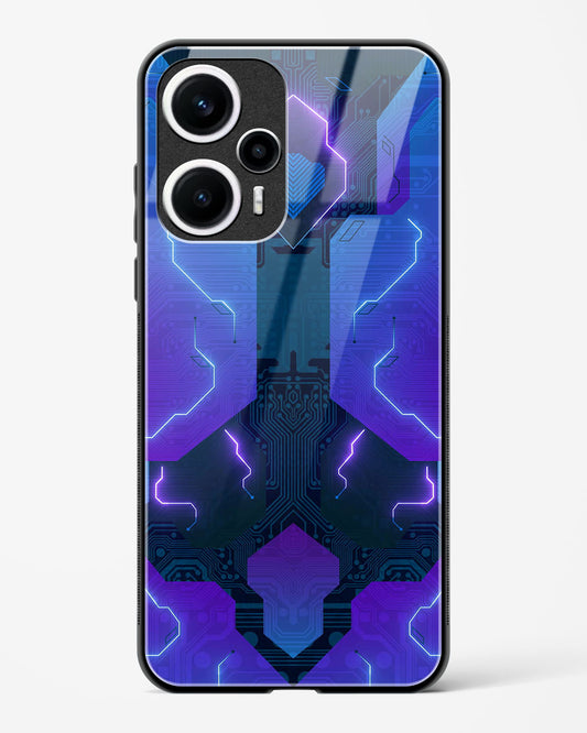 Electric Blueburst - POCO F5 5G Glass Gripper Case