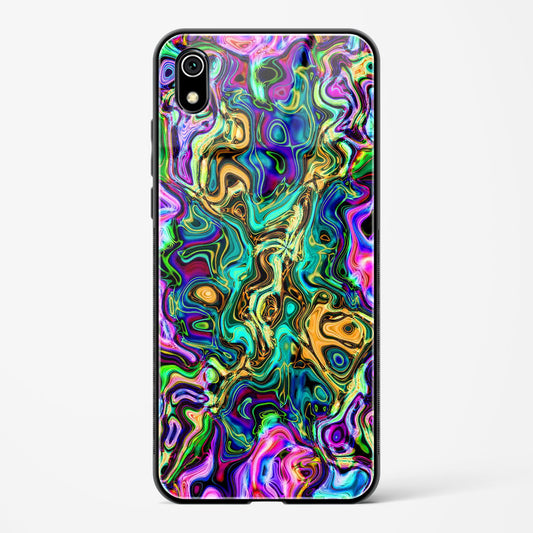 rainbow flames pattern - Redmi 7A Glass Gripper Case