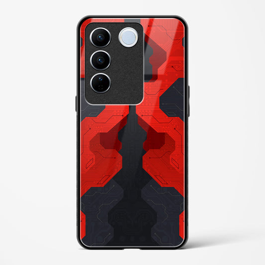 Crimson Fury - Vivo V27 Glass Gripper Case