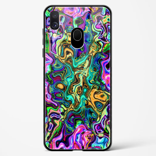 Rainbow Flames Pattern - Samsung Galaxy A40 Glass Gripper Case