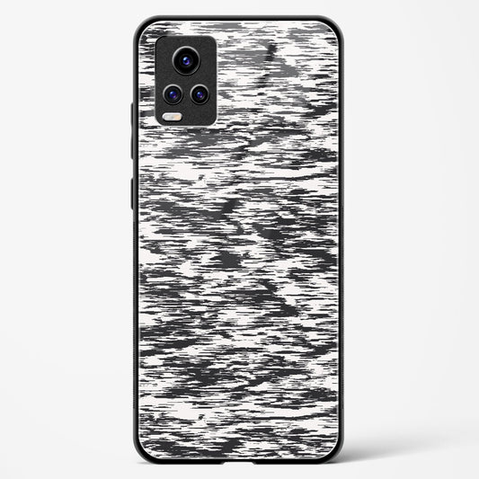 Black and White Glitch - Vivo V21e Glass Gripper Case