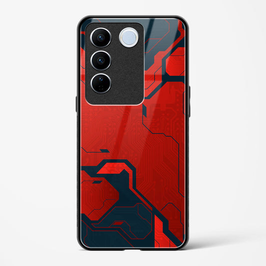 Sanguine Surge - Vivo V27 Glass Gripper Case