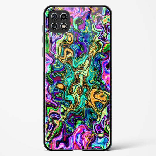 Rainbow Flames Pattern - Samsung Galaxy A22 5G Glass Gripper Case