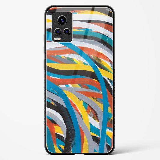 colorful stroke pattern - Vivo V21e Glass Gripper Case