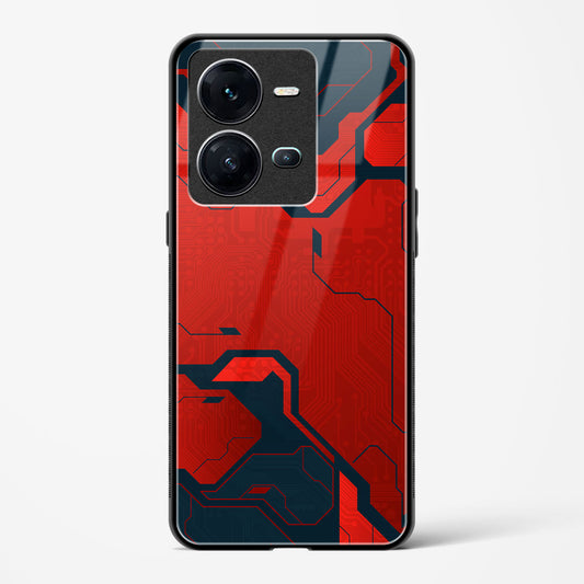 Sanguine Surge - Vivo V25 Glass Gripper Case