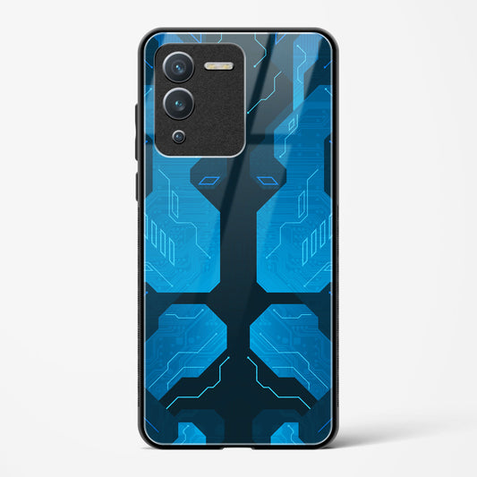 Cobalt Cascade - Vivo V25 Pro Glass Gripper Case