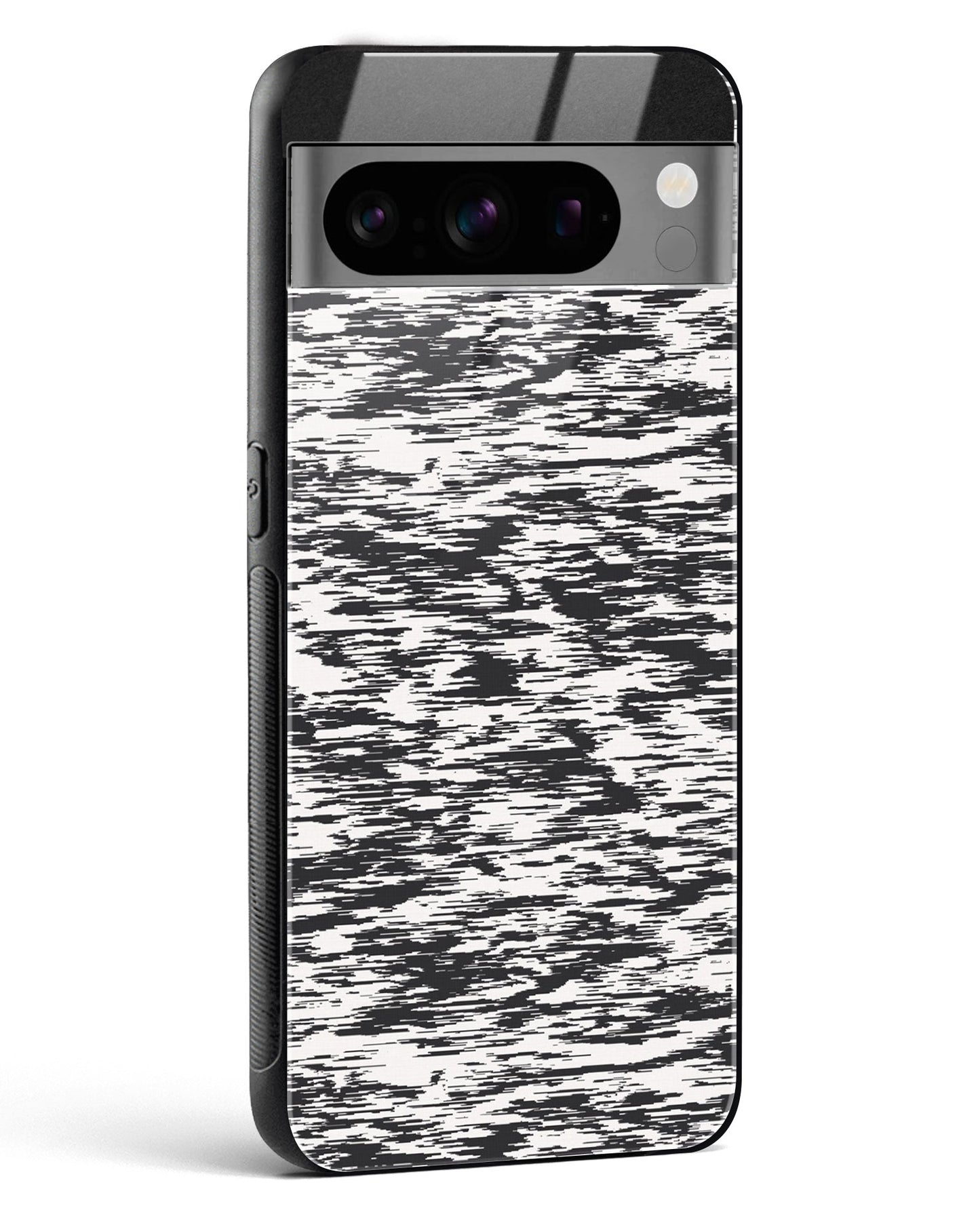 Black and White Glitch - Google Pixel 8 Pro Glass Gripper Case