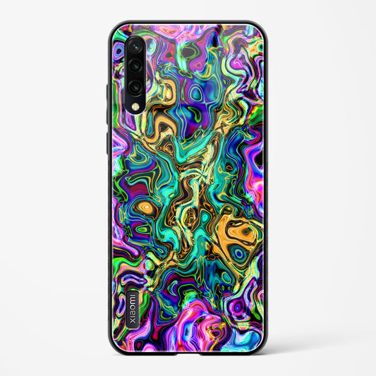 rainbow flames pattern - Mi A3 Glass Gripper Case