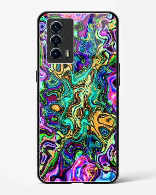 Rainbow Flames Pattern - Vivo iQOO7 Glass Gripper Case