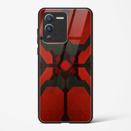 Crimson Chaos - Vivo V25 Pro Glass Gripper Case