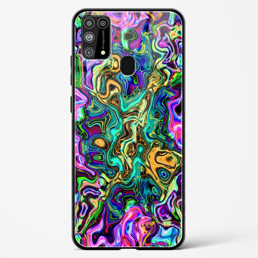 Rainbow Flames Pattern - Samsung Galaxy M31 Prime Glass Gripper Case