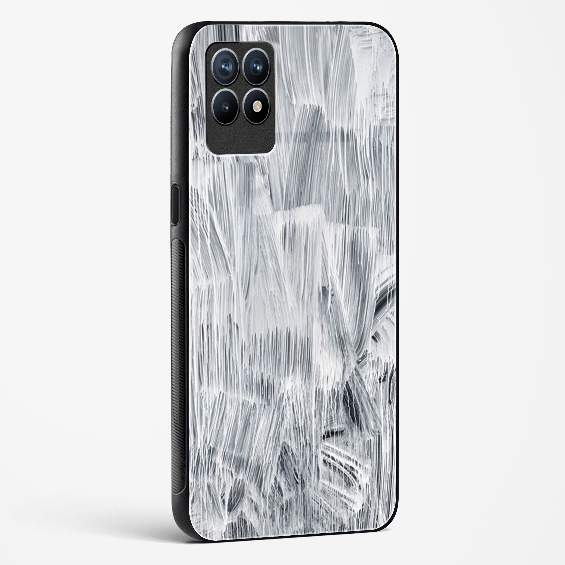 white paint - Realme 8i Glass Gripper Case