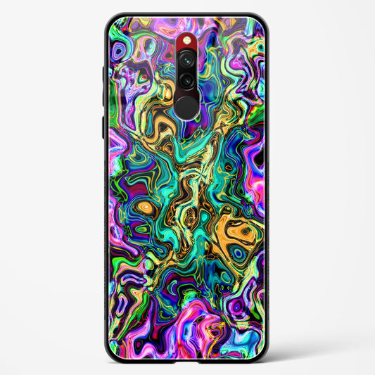 rainbow flames pattern - Redmi 8 Glass Gripper Case