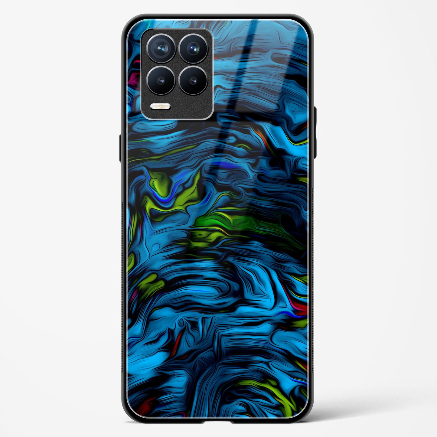 Aquatic Blue - Realme 8 Glass Gripper Case