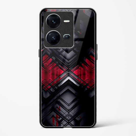 Red Eclipse - Vivo V25 Glass Gripper Case