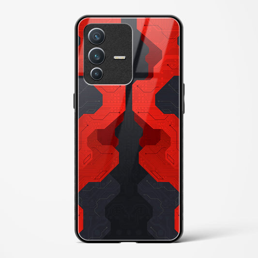 Crimson Fury - Vivo V23 Pro Glass Gripper Case