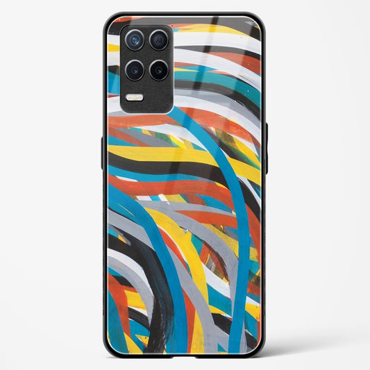 colorful stroke pattern - Realme Narzo 30 5G Glass Gripper Case