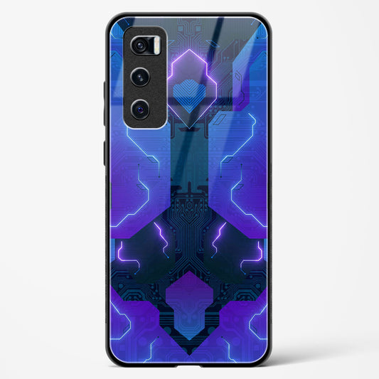 Electric Blueburst - Vivo V20 SE Glass Gripper Case