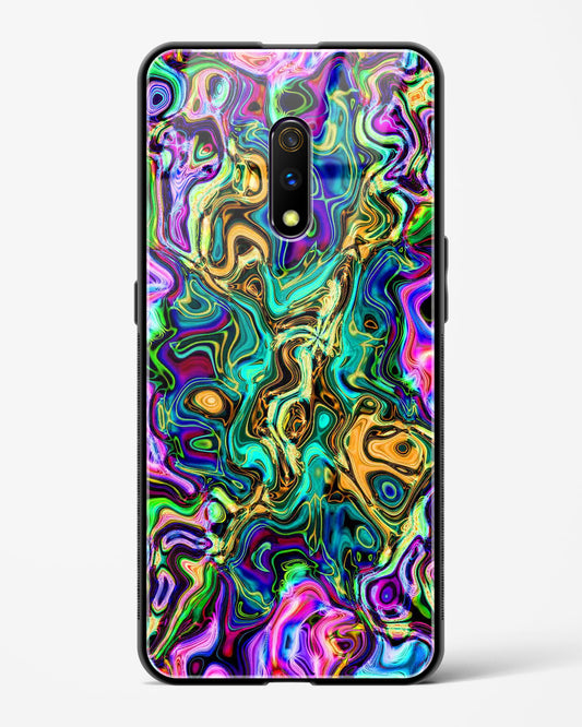 Rainbow Flames Pattern - Realme X Glass Gripper Case