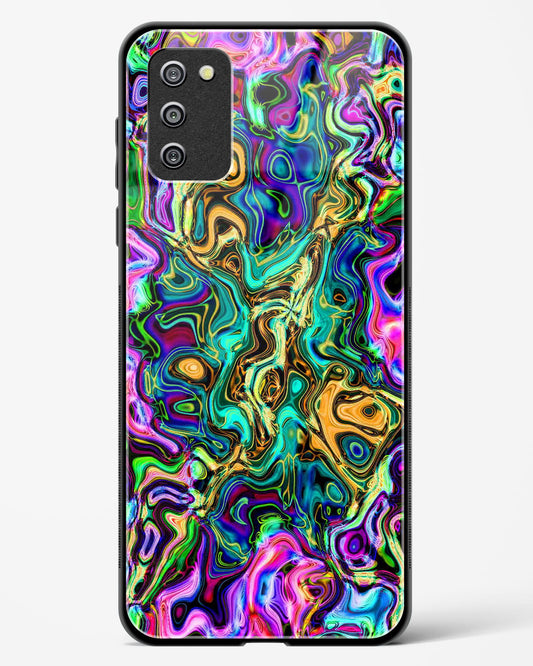 Rainbow Flames Pattern - Samsung Galaxy A03s Glass Gripper Case