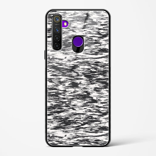 Black and White Glitch - Realme 5 Pro Glass Gripper Case